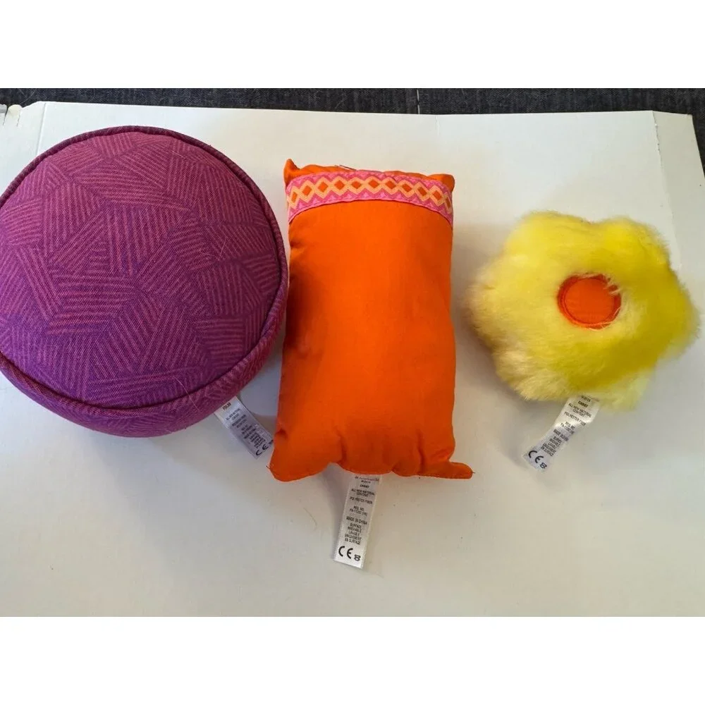 American Girl Doll Accessories Pillows Ottoman Bright Colors Lot Of 3 LF14